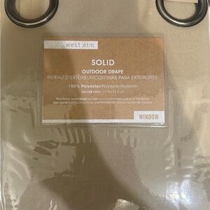 West Elm Solid Outdoor Drape - Tan 48”x108”